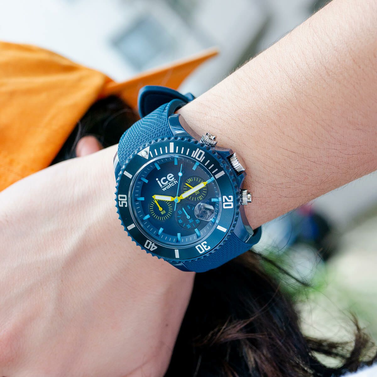 アイスウォッチ 腕時計 クロノグラフ ICE メンズ ラージ ice クロノ Dark 020621 chrono ダークブルー アイス ローズゴールド Rose-Gold blue watch