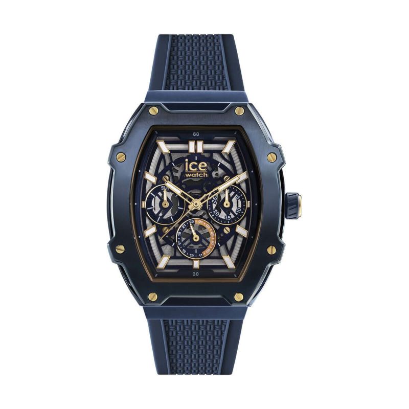 ❤ほぼ新品❤ICE steel - ゴールドブルー - ミディアム - ソーラー Ice-Watch Men's ICE Steel Solar (40mm) Dark Blue Dial